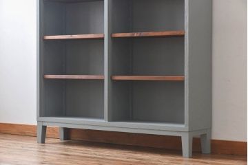 アンティーク家具　ペイントカラーと木のコントラストが素敵なオープンラック(陳列棚、本棚、ブックシェルフ)