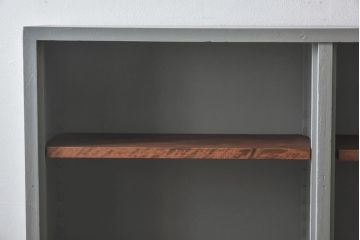 アンティーク家具　ペイントカラーと木のコントラストが素敵なオープンラック(陳列棚、本棚、ブックシェルフ)