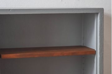アンティーク家具　ペイントカラーと木のコントラストが素敵なオープンラック(陳列棚、本棚、ブックシェルフ)