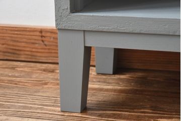 アンティーク家具　ペイントカラーと木のコントラストが素敵なオープンラック(陳列棚、本棚、ブックシェルフ)