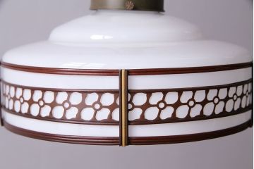 昭和期　花のモチーフが可愛らしいレトロなペンダントライト(天井照明、シェード)