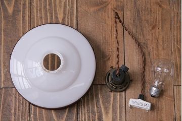 昭和期　花のモチーフが可愛らしいレトロなペンダントライト(天井照明、シェード)