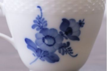 アンティーク雑貨　中古　ROYAL COPENHAGEN(ロイヤルコペンハーゲン)　ブルーフラワー　プレイン　カップ&ソーサー(コーヒーカップ、洋食器)2客セット(3)