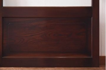 和製アンティーク　味わいのある木味が魅力の大判ガラス戸2枚セット(引き戸、建具)