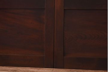 和製アンティーク　味わいのある木味が魅力の大判ガラス戸2枚セット(引き戸、建具)