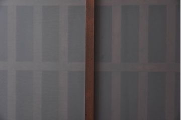 昭和　ヒノキ材　和の雰囲気を高めるガラス入り格子蔵戸(ガラス引き戸、格子戸、建具、玄関戸)