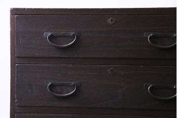 レトロ家具　前板桐材製　昭和レトロな雰囲気が魅力のチェスト(箪笥、引き出し)