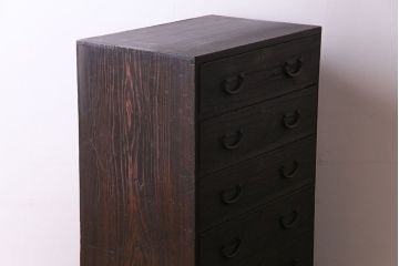 レトロ家具　前板桐材製　昭和レトロな雰囲気が魅力のチェスト(箪笥、引き出し)