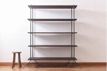 ラフジュ工房オリジナル 空間になじむ細身のアイアンラック【小】(陳列棚、飾り棚)