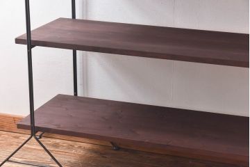 ラフジュ工房オリジナル 空間になじむ細身のアイアンラック【小】(陳列棚、飾り棚)