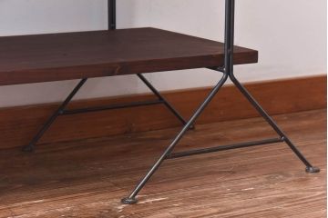 ラフジュ工房オリジナル 空間になじむ細身のアイアンラック【小】(陳列棚、飾り棚)