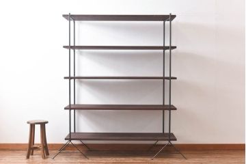 ラフジュ工房オリジナル 空間になじむ細身のアイアンラック【小】(陳列棚、飾り棚)