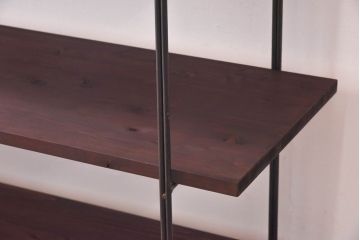 ラフジュ工房オリジナル 空間になじむ細身のアイアンラック【中】(陳列棚、飾り棚)