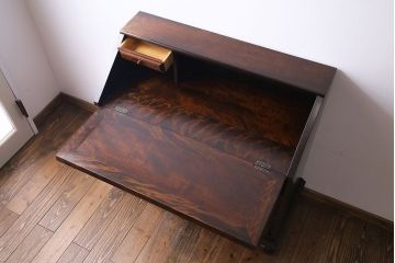 中古　お買い得品　松本民芸家具　H型ボールフットライティングビューロー(ワークデスク、在宅ワーク、在宅用)(1)