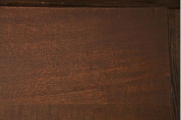 アンティーク雑貨　天板ナラ材製　小引き出し付き　独特の木目が魅力の裁ち板(作業台、ローボード)