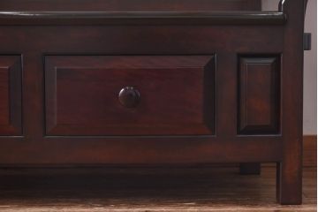 中古美品　松本民芸家具　サイドテーブルになる羽根付きの2人掛けベンチ