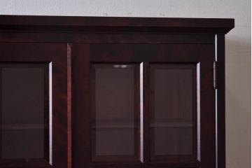 中古　北海道民芸家具　高級感のある色合いのHM165K食器棚(カップボード、キャビネット)(定価約57万円)(1)