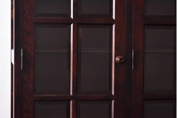 中古　北海道民芸家具　高級感のある色合いのHM165K食器棚(カップボード、キャビネット)(定価約57万円)(1)