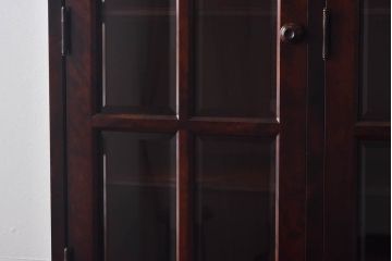 中古　北海道民芸家具　高級感のある色合いのHM165K食器棚(カップボード、キャビネット)(定価約57万円)(1)