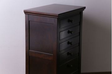 中古　松本民芸家具　シックな佇まいが魅力の書類整理タンス(チェスト、引き出し)(定価約23万円)