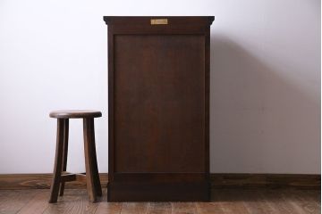 中古　松本民芸家具　シックな佇まいが魅力の書類整理タンス(チェスト、引き出し)(定価約23万円)