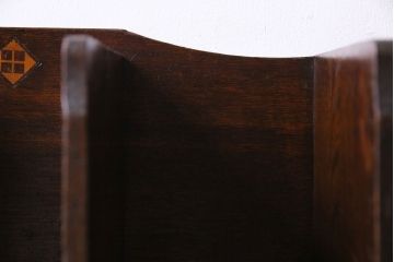 アンティーク雑貨　栓材製　小引き出し付き　大正ロマンの雰囲気漂うブックスタンド(本立て)