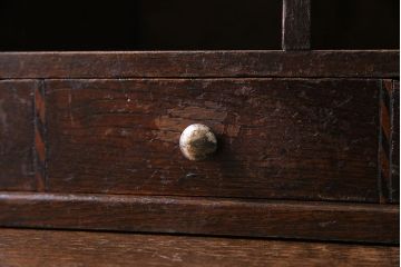 アンティーク雑貨　栓材製　小引き出し付き　大正ロマンの雰囲気漂うブックスタンド(本立て)