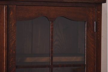 レトロ家具　大正ロマン　上手物　象嵌入り　レトロで上品なガラス収納棚(ブックケース、食器棚、飾り棚)
