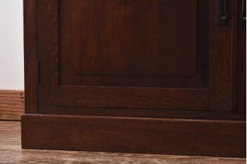 レトロ家具　大正ロマン　上手物　象嵌入り　レトロで上品なガラス収納棚(ブックケース、食器棚、飾り棚)