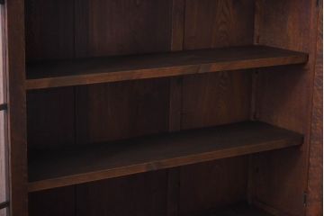 レトロ家具　大正ロマン　上手物　象嵌入り　レトロで上品なガラス収納棚(ブックケース、食器棚、飾り棚)