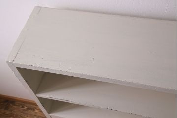 ペイント家具　壁紙が可愛らしいレトロな収納棚(キャビネット、オープンラック、本棚)