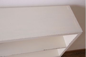 ペイント家具　壁紙が可愛らしいレトロな収納棚(キャビネット、オープンラック、本棚)