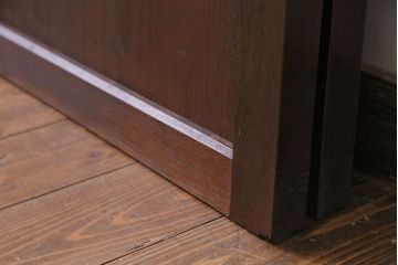 和製アンティーク　杉材　渋みのある深い色味が魅力的な板戸(窓、引き戸、建具)2枚セット
