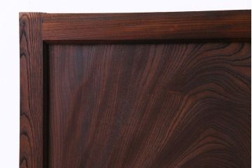 和製アンティーク　総ケヤキ材　ダイナミックな杢目が美しい板戸(窓、引き戸、建具)2枚セット