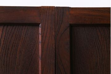 和製アンティーク　総ケヤキ材　ダイナミックな杢目が美しい板戸(窓、引き戸、建具)2枚セット