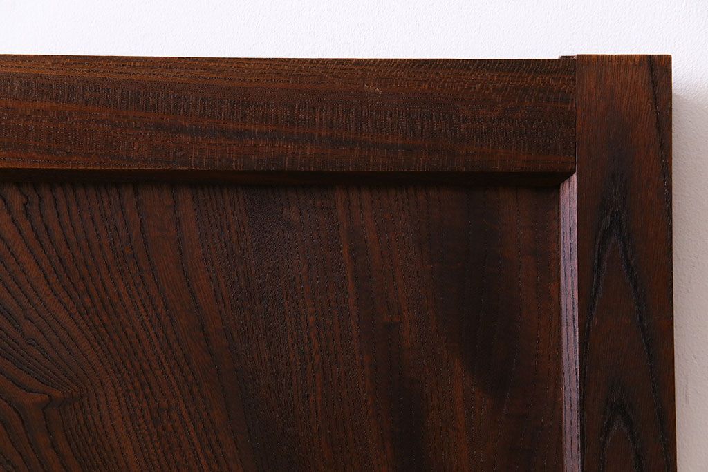 和製アンティーク　総ケヤキ材　ダイナミックな杢目が美しい板戸(窓、引き戸、建具)2枚セット