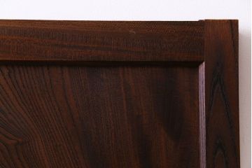 和製アンティーク　総ケヤキ材　ダイナミックな杢目が美しい板戸(窓、引き戸、建具)2枚セット