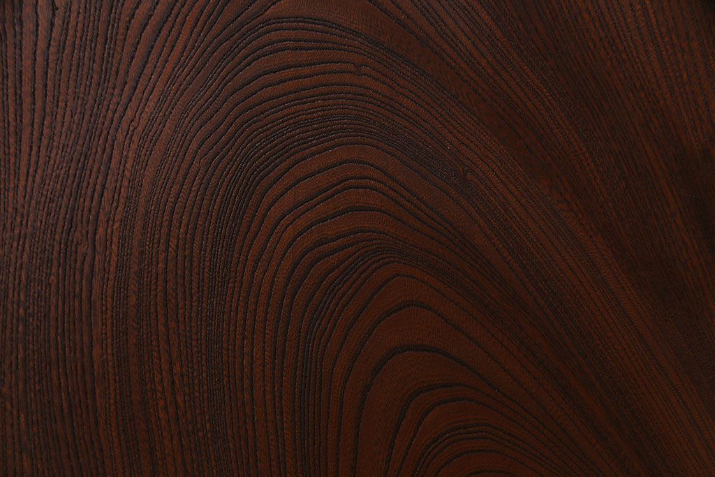 和製アンティーク　総ケヤキ材　ダイナミックな杢目が美しい板戸(窓、引き戸、建具)2枚セット