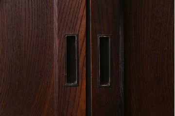 和製アンティーク　総ケヤキ材　ダイナミックな杢目が美しい板戸(窓、引き戸、建具)2枚セット