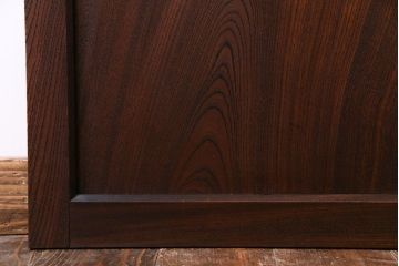 和製アンティーク　総ケヤキ材　ダイナミックな杢目が美しい板戸(窓、引き戸、建具)2枚セット