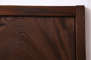 和製アンティーク　総ケヤキ材　ダイナミックな杢目が美しい板戸(窓、引き戸、建具)2枚セット