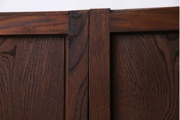 和製アンティーク　総ケヤキ材　ダイナミックな杢目が美しい板戸(窓、引き戸、建具)2枚セット
