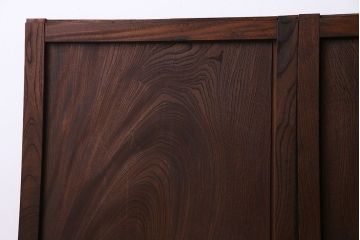 和製アンティーク　総ケヤキ材　ダイナミックな杢目が美しい板戸(窓、引き戸、建具)2枚セット