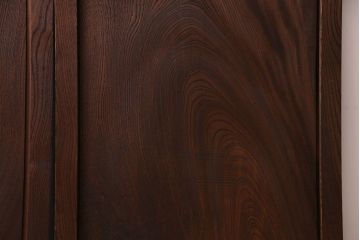 和製アンティーク　総ケヤキ材　ダイナミックな杢目が美しい板戸(窓、引き戸、建具)2枚セット