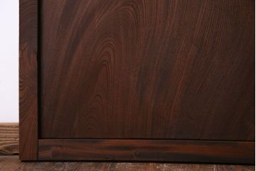 和製アンティーク　総ケヤキ材　ダイナミックな杢目が美しい板戸(窓、引き戸、建具)2枚セット