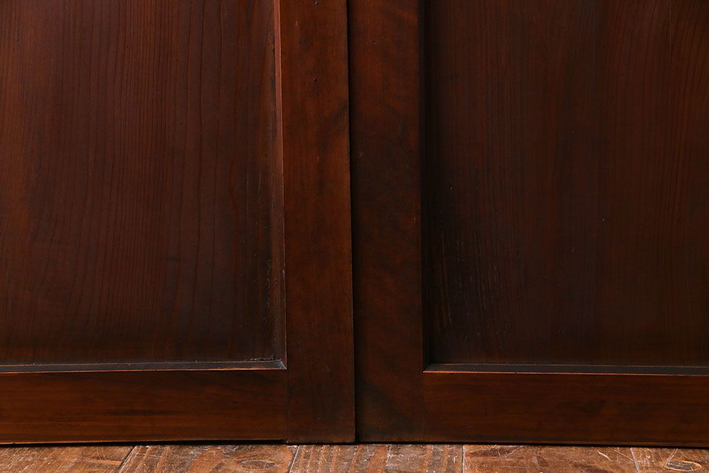 和製アンティーク　明治大正期　なめらかな木肌が美しい板戸(窓、引き戸、建具)2枚セット