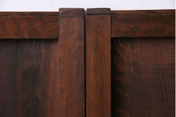 和製アンティーク　明治大正期　なめらかな木肌が美しい板戸(窓、引き戸、建具)2枚セット