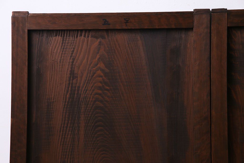 和製アンティーク　明治大正期　なめらかな木肌が美しい板戸(窓、引き戸、建具)2枚セット