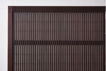 裏障子付き　和モダンな雰囲気のダイヤガラス入り格子戸2枚セット(ガラス帯戸、引き戸、建具)