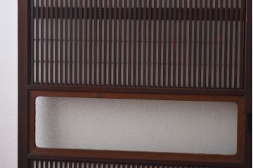 裏障子付き　和モダンな雰囲気のダイヤガラス入り格子戸2枚セット(ガラス帯戸、引き戸、建具)
